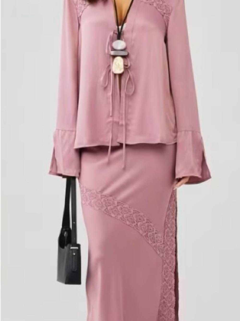 Free People Lucia Tie Top & Maxi Skirt Set